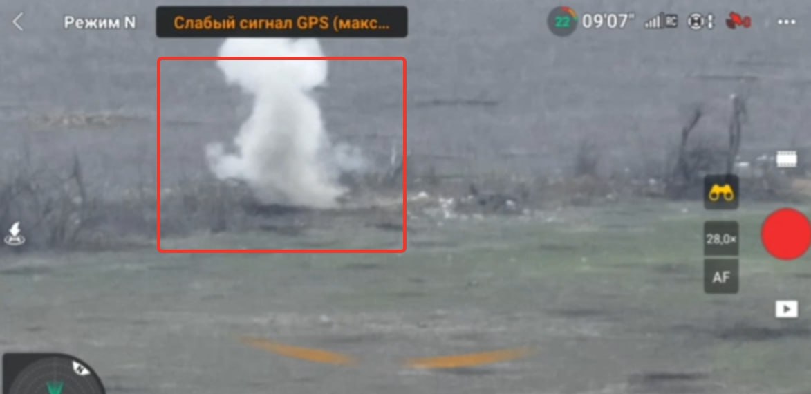 кадры с видео нанесения удара российскими бойцами